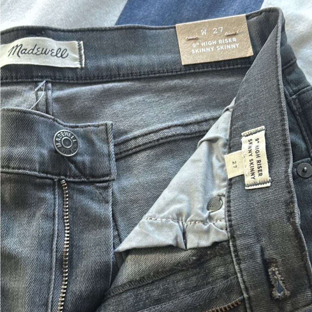 Madewell high rise skinny jeans gray